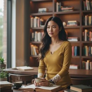 Women's Mustard Yellow Top with Fabric Design Cuffs